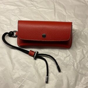 Coach Red Pebbled Leather Glasses Case